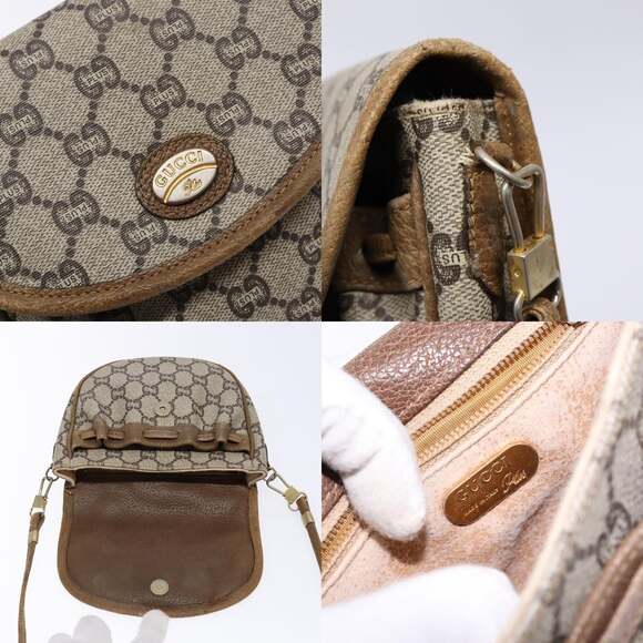 GUCCI GG Plus Supreme Shoulder Bag Pvc Beige Gold - Picture 11 of 13